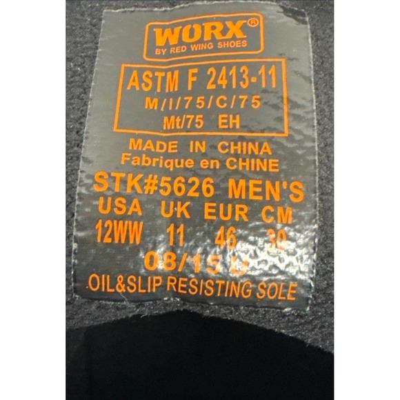 WORX by Red Wing Work Boots Mens 12WW Brown Steel Toe Met Guard EH Leather main image 8